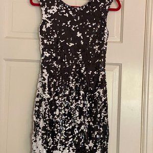 Aidan Mattox Black & White sequin wiggle dress